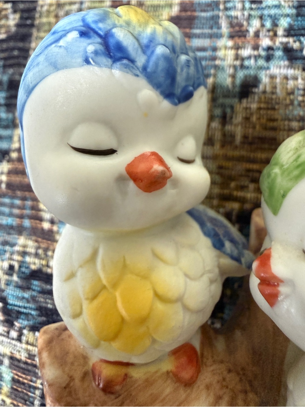 Vintage Norleans Porcelain Love Birds Figurine Mid Century Love You Truly - Picture 9 of 9